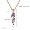 Винтажное ожерелье-подвеска в славянском стиле с фиолетовым цирконом в форме листа и отделкой розовым золотом