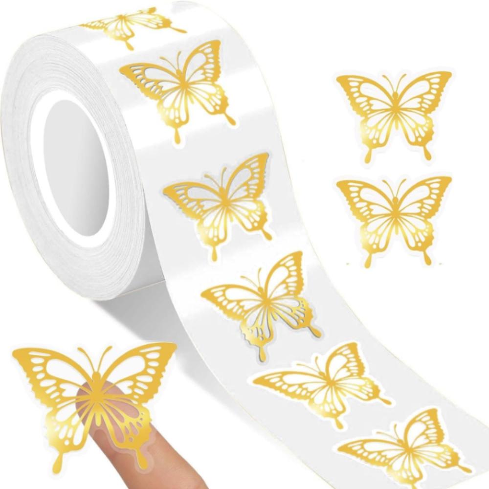 Golden Golden Butterfly Stickers Gold Foil Gold Foil Stickers Butterfly Stickers Gift Packaging