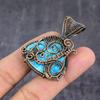 Тибетская бирюза Ручная работа Медная проволока Обернутый Ювелирный кулон 2,09" R8A23