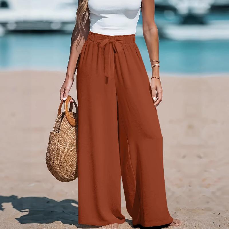New Women's Trousers Fashionable Loose Solid Color Casual Comfortable Wide Legs