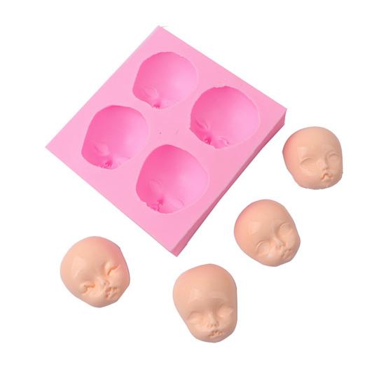 Силиконовая форма для головы куклы для украшения торта, 3D-формы для детского личика, кекса, шоколадной помадки, сахара, многоцелевая пищевая форма