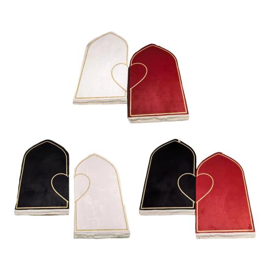 2Pcs/Set Islamic Prayer Mat Couples Flannel Prayer Rug Heart Patterned Floor Mat Islamic Gifts for Ramadan Eid Hajj Valentine's Day