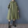 Long Sleeve Oversized Vintage Hooded Casual Loose Autumn Spring Winter Trench Coat for Women Outerwear