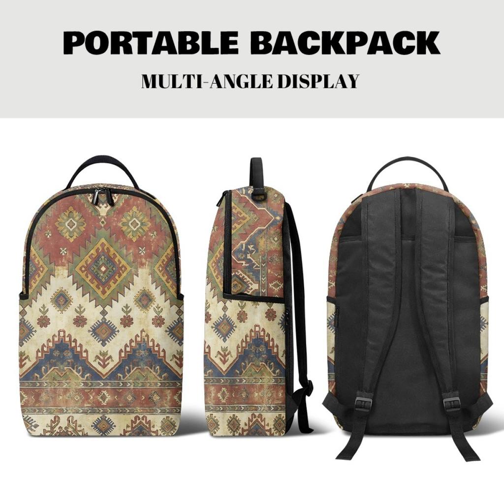 International Station Pod Pattern Custom Backpack Retro Ethnic Style Minimum Order Travel Commemorative Bag