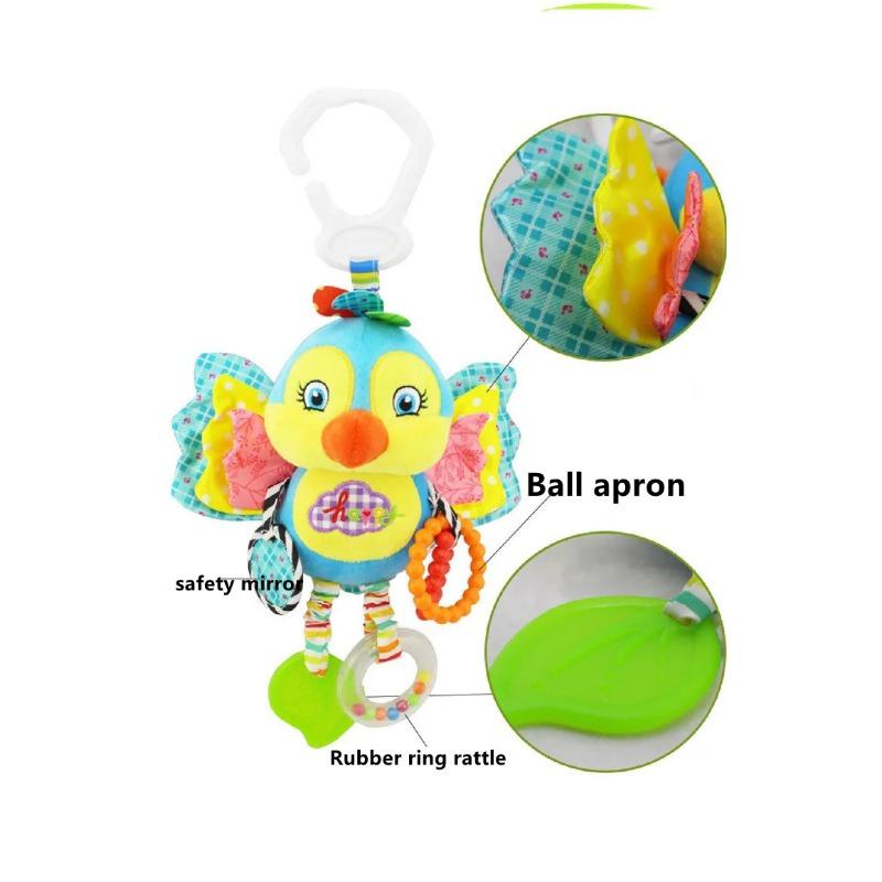 New Baby Animal Rattles Bed Stroller Bell Toys Newborn Grab Ability Training Dolls Educational Plush Infant Toy 0-12 Month