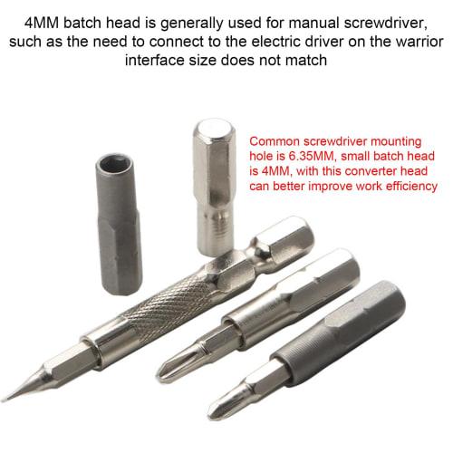 6PCS Hex Driver Adapter Converts 6.35mm To 4mm for Efficient Tool Compatibility Multiple Use for Bit Drills