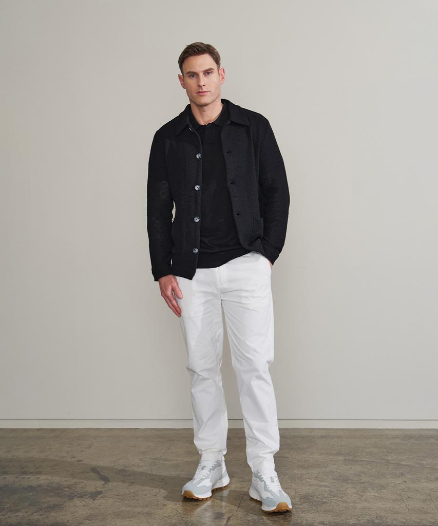 Panicale Black Acrylic Cotton Knit Jacket