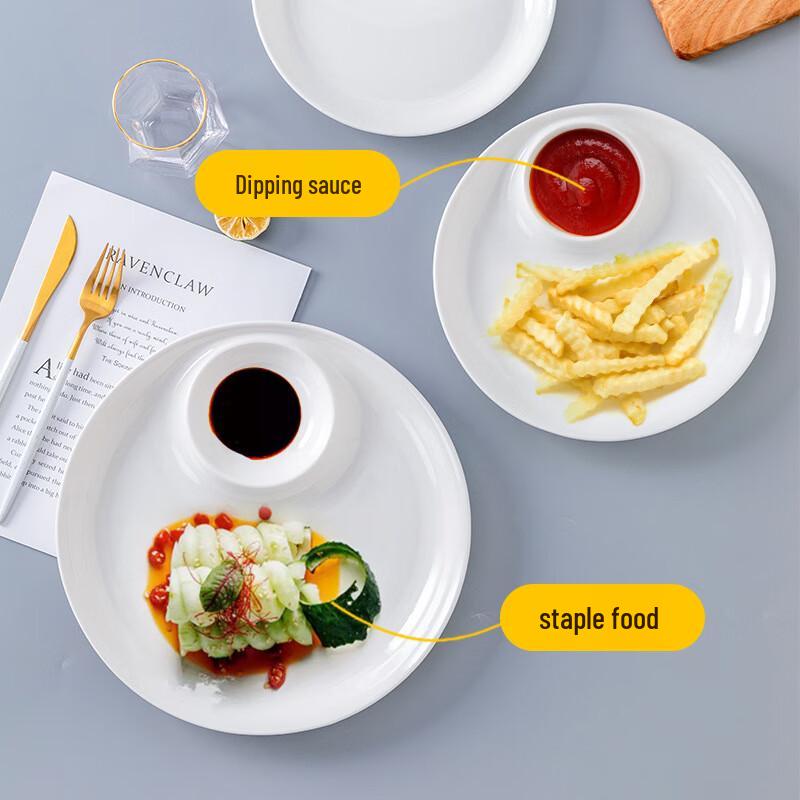 777 Чисто белая керамическая сервировочная тарелка с секциями