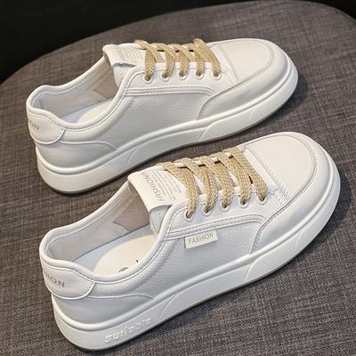Легкие кожаные белые туфли с мягкой подошвой. Женская обувь. Новая ранняя осень. Повседневная спортивная обувь на плоской подошве. Обувь для скутера.
