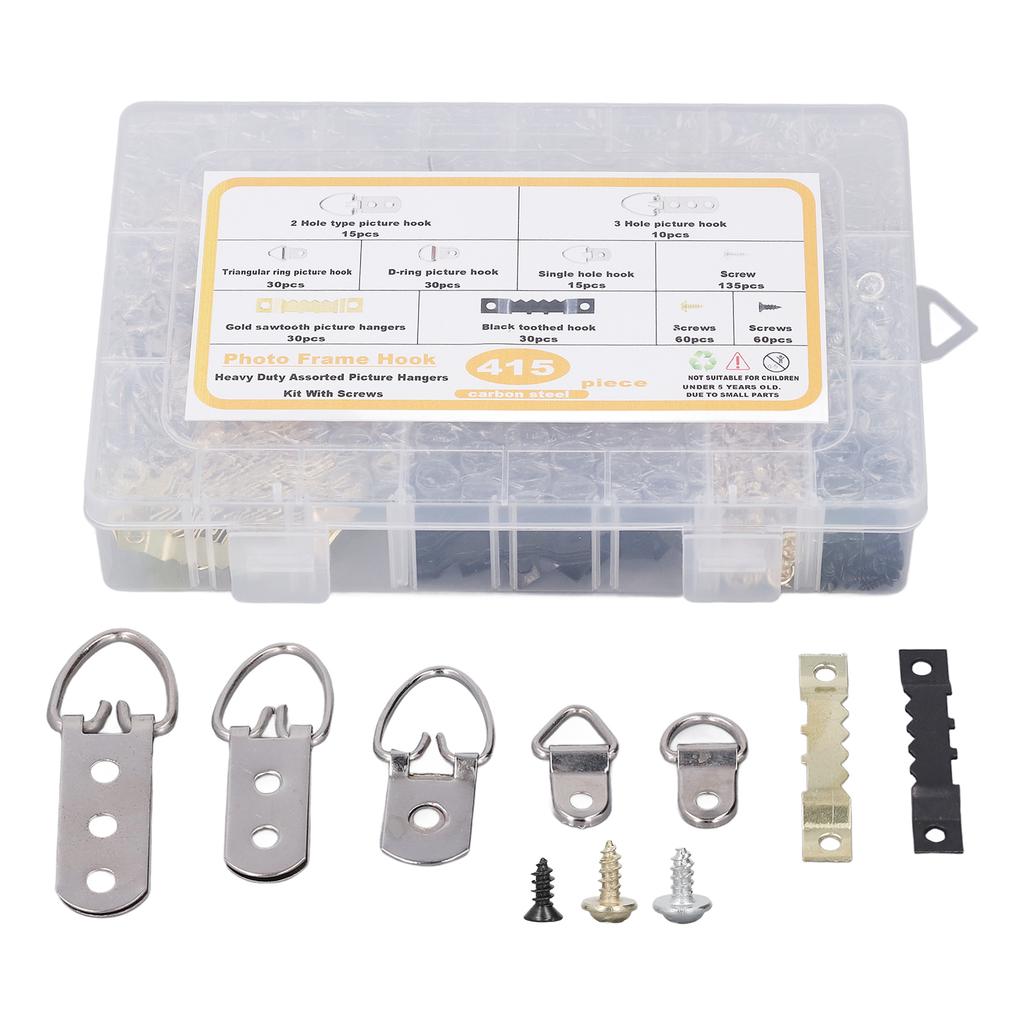 Набор крючков для картин Сверхпрочные Ассорти Крючки для рам с винтами Прозрачная коробка 7 моделей