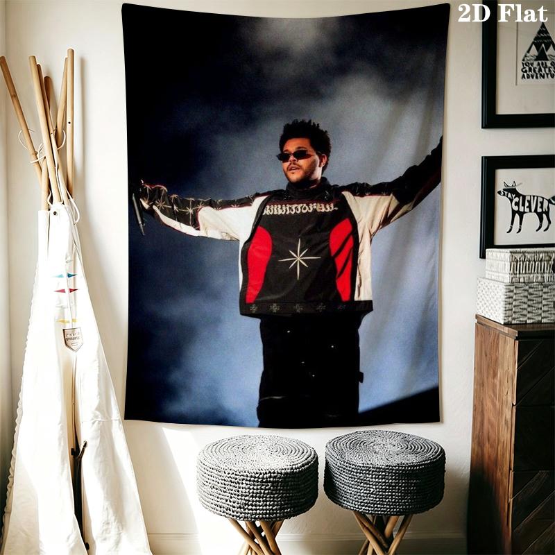 Настенный гобелен The Weeknd Эстетичное настенное панно Печатный тканевый плед Декоративные гобелены для спальни гостиной домашнего декора