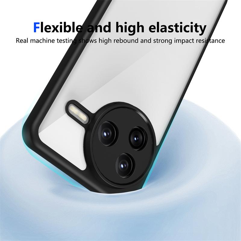 Чехол для Xiaomi Poco F7 Pro Прозрачный Противоударный Жесткий ПК Задняя Крышка для Poco F7 Ultra PocoF7 Pro F7Pro Мягкая Рамка Защитный Чехол