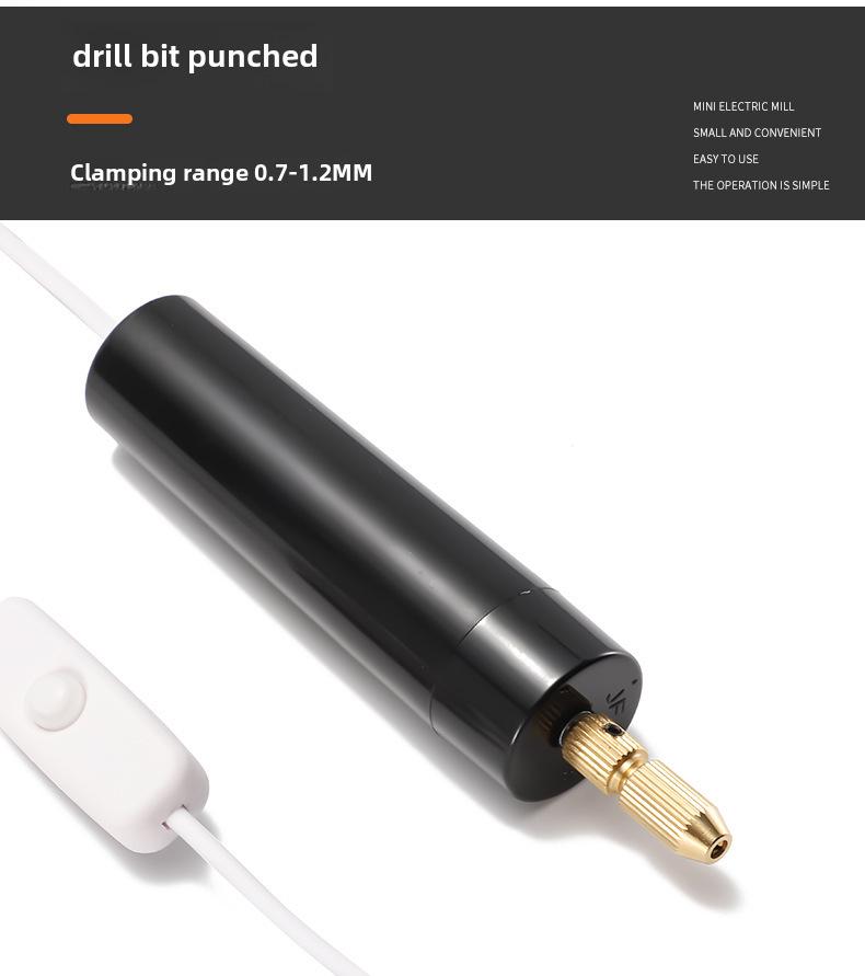 5 В черная USB мини ручная электрическая дрель для перфорации акрила и жемчуга