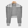 Stripe Knitted Shawl Warm Neck Scarf Fashion Fake Collar Cape  for Women