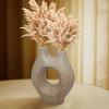 Ceramic Vase, Ceramic Aesthetic Flower Vase For Home Décor, Brown - 1 Piece