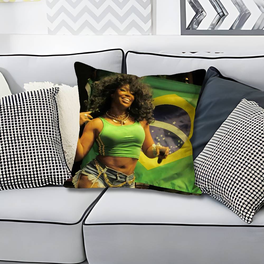 SSZA SOS Singer Various Sizes Square Pillow Case For Car Home Bedchamber Decor Custom Valentine gift