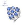Luxury Big Ring with Natural Blue Kyanite Ov 5*7mm Gemstones Fine Jewelry for Women Nice Gift
