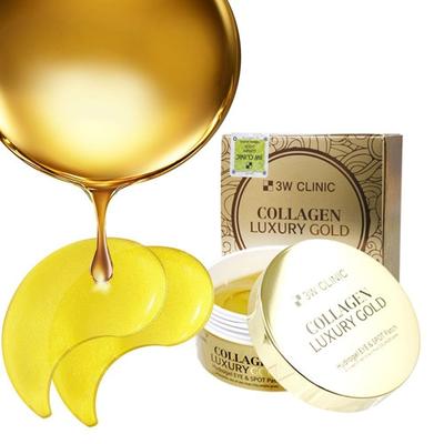 3W Collagen Luxury Gold Патчи для кожи вокруг глаз, 60 шт., запас на 30 дней для глаз