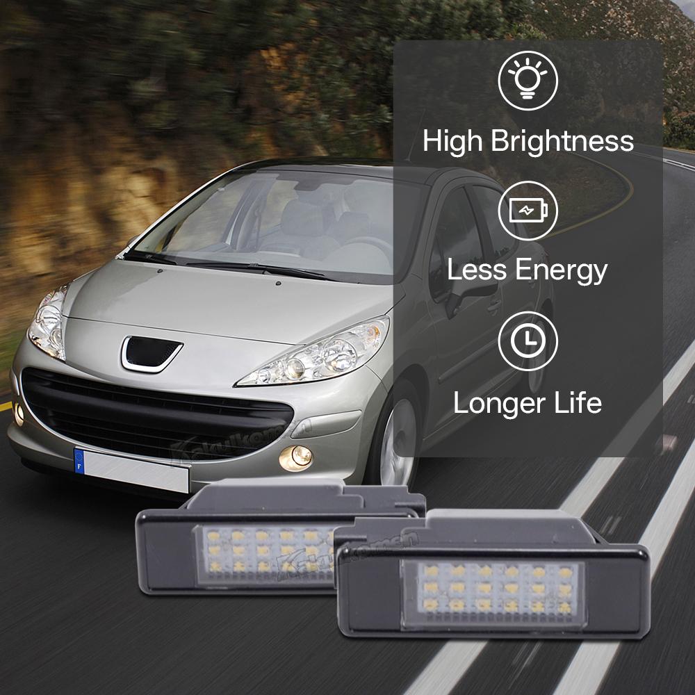For Peugeot 106 1007 207 307 308 406 407 508 607 For Citroen Berlingo C2 C3 C4 C5 C6 C8 license plate light License Number lamp