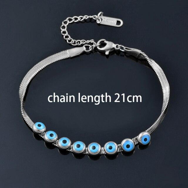 Синие браслеты из нержавеющей стали Sinleery Evil Eye Star для женщин, золотые, серебряные, браслеты на руку, ювелирные изделия, аксессуары Sl213 Ssp