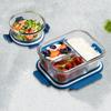 Набор стеклянных ланч-боксов RuHan с отделениями, безопасных для микроволновой печи