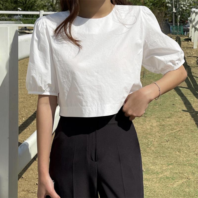 VONDA Women Summer Round Neck Short Sleeve Blouses