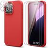 Protective Case - BOOLING - for iPhone 16 Pro - Red TPU - Anti-slip - 2 Tempered Glasses
