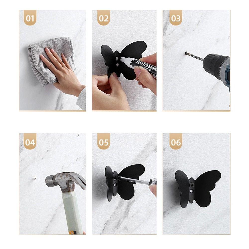 Gold/Silver/Black Butterfly Wall Hooks Three-dimensional Towel Hangers Key Holder Rack  Hats