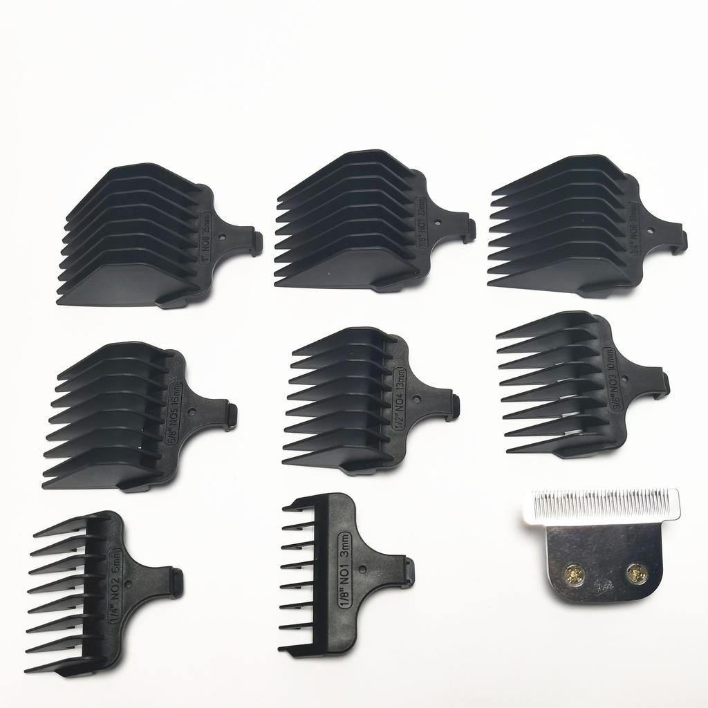 Shaver T-Blade + 8X Clipper Comb #1- #8,1/8"-1",3-25mm Replacement For Wahl 9893L