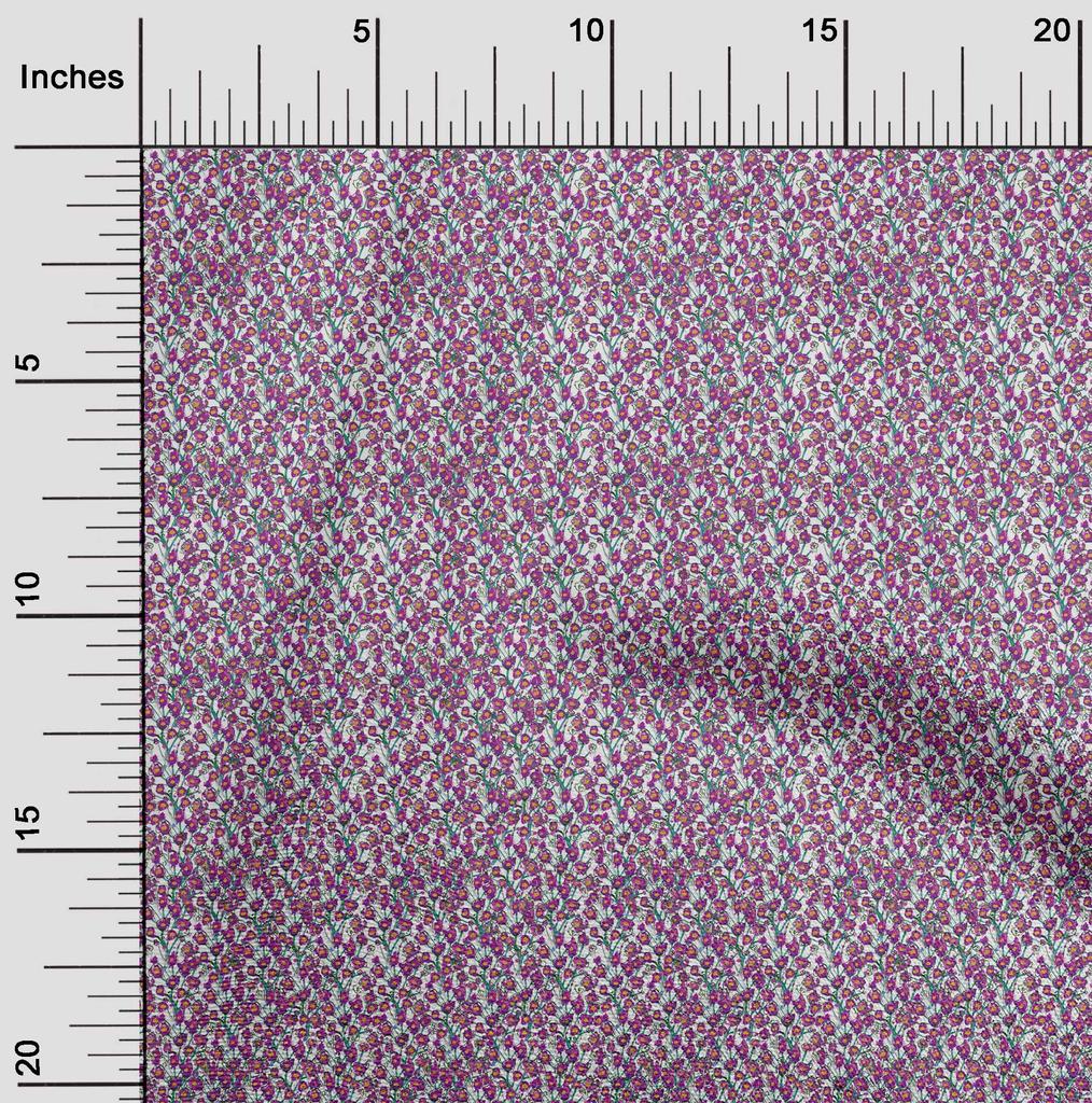 oneOone Cotton Flex Fuschia Pink Fabric Floral Quilting Supplies Print Sewing Fabric By The Yard 40 Inch