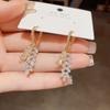Korean Style Light Luxury Zircon Leaf Earrings High-end Niche Design Versatile Tassel Earrings Fashionable Earrings