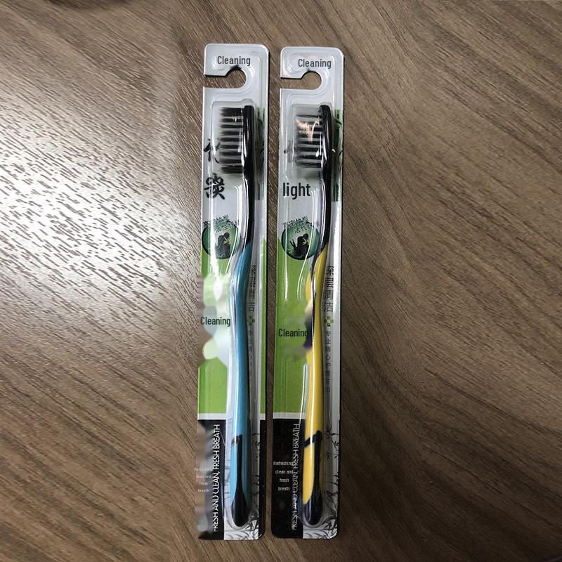 Xiujie Bamboo Charcoal Soft Bristle Toothbrush - Adult Couple, High-Density, Colorful Family Pack