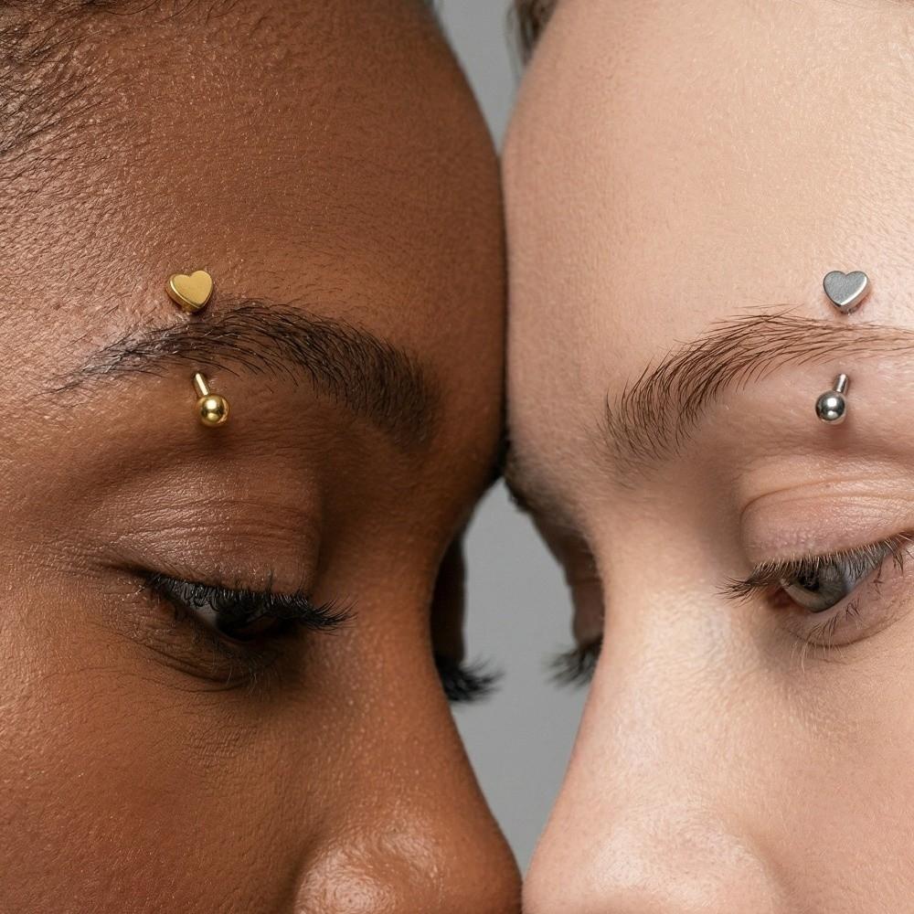 Star Curved Eyebrow Sticks Stainless Steel Punk Body Jewelry  All-gender