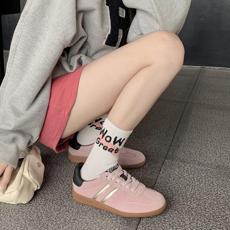 2025 лето и осень виноградная мама с теми же немецкими тренировочными туфлями женские ретро тренд универсальная цветовая гамма платформа повседневная спортивная обувь