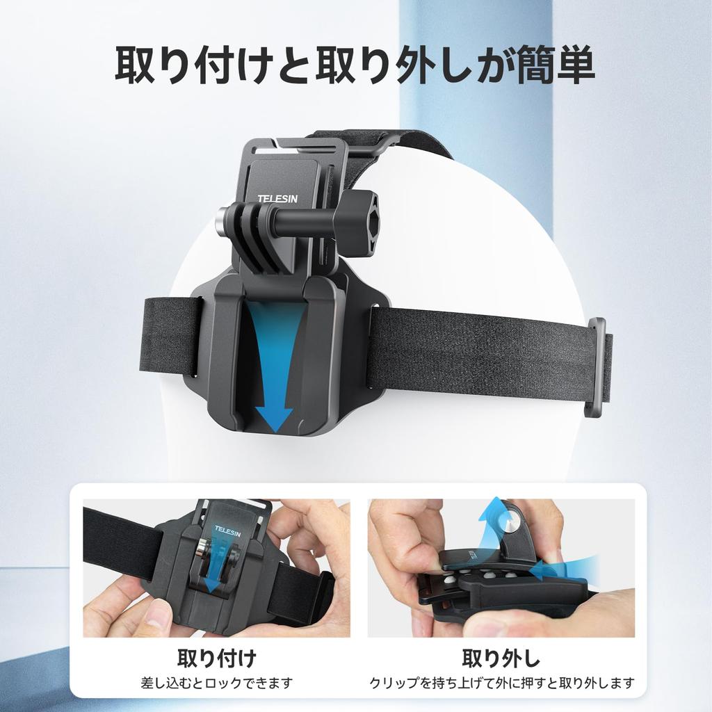 TELESIN Head Strap Mount Clip Mount Wrist Mount Smartphone Action Camera Accessory Quick Release with Smartphone Holder Compatible with GoPro Hero12