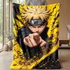 Naruto Uzumaki Printed Flannel Blanket Skin Friendly Warm Decorative Throw for Indoor Couch Bed Daily Use