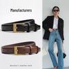 Женский черный модный пояс из натуральной кожи в корейском стиле, издание 2025 года