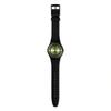 Swatch Серия Gent Новая серия Gent Кварцевый механизм Минималистичный Зеленый свет Швейцарские часы 47,4 мм Зеленый циферблат Керамический корпус с растительным узором Силиконовый ремешок SO32B117