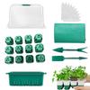 Seedling Starter Tray Kit 12 Holes Nursery Seedling Dish Soft Silicone Plastic Seed Starter Breathable Plant Growth Tray