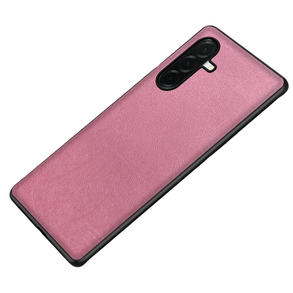 Чехол для Samsung Galaxy S25+ с шелковистой текстурой, покрытие из ПУ-кожи, защитная задняя крышка телефона из ПК и ТПУ