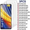 3 шт. Защитное стекло для Poco X3 X4 X5 X6 Pro NFC 5G M5S Пленка Защита экрана для Xiaomi Poco F3 F4 GT F2 Pro Закаленное стекло