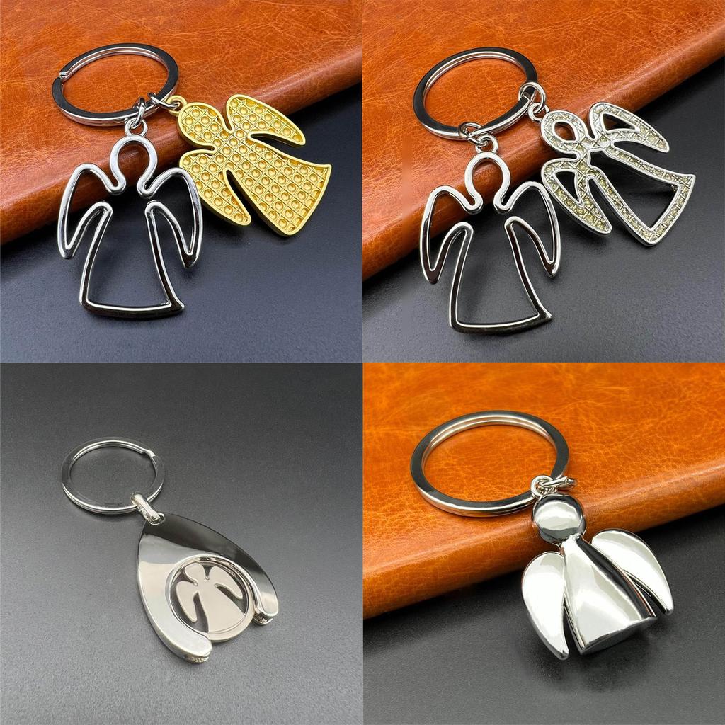 Модный брелок с крылом ангела-хранителя, серебристый кулон с благословением, брелок для ключей, универсальный шнурок для мобильного телефона, стильный аксессуар для сумки
