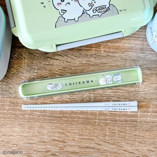 OSK Chiikawa Pull-Lid Chopstick Box Set, 175 x 27 x 15mm (H), Plastic, HS-11