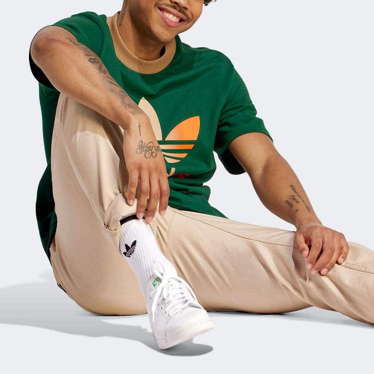 Adidas Оригинальная футболка Adicolor 70s Premium с градиентным логотипом и круглым вырезом, мужские топы SS23, зеленые IP6969