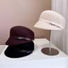 Simple Fashion British Knight Hat 100% Australian Wool Felt Hat Chic PU Leather Bow Fashion Hat