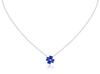 Silver 925 Blue Sapphire Heart Clover Necklace ERP [lady Like] Four-leaf