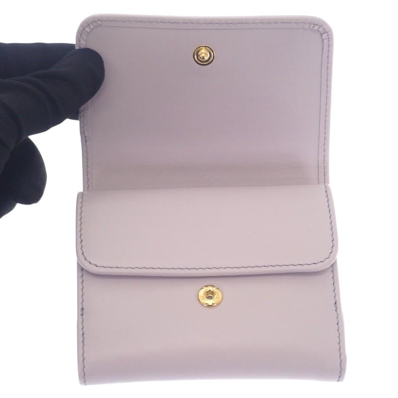 PRADA  1MH043_2CNP_F0230 Tri-fold wallet purple/Glycine Calfskin Women