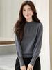 Chic Designer Beaded High Neck Knit Top - Slimming & Versatile for Early Autumn