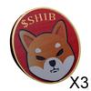3x Посеребренные Коллекционные Монеты Dogecoin Сувенир Коллекционеры Красный
