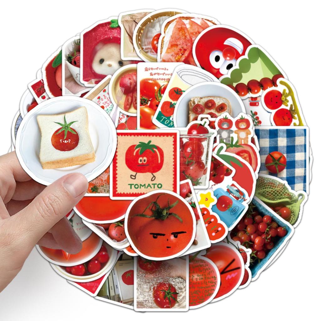 50 шт. Креативные наклейки с помидорами: Мультяшные фрукты для DIY чехлов для телефонов и украшения компьютера